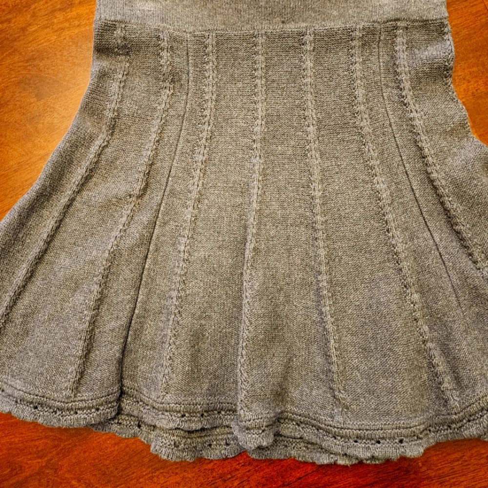 CAbi Gray A-Line Knit Skirt #884